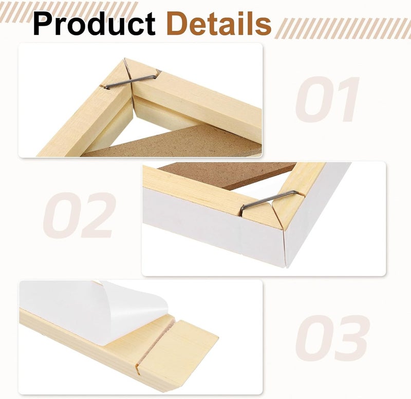 uxcell 12 x 18 Inches Canvas Stretcher Bars, Wood Canvas Frame Kit Canvas Stretcher Frames DIY Stretcher Bars for Oil Paintings Prints Posters Home Decor - Image 3